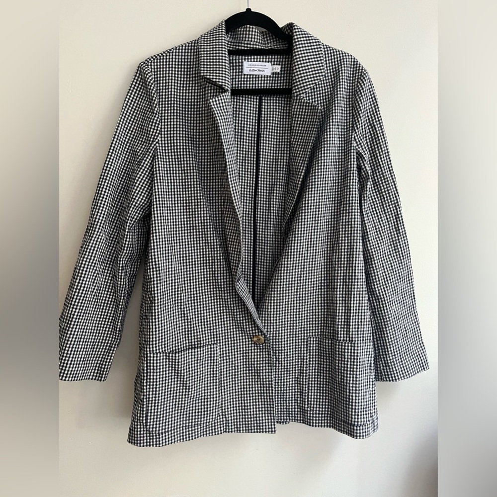 & Other Stories Black and White Checkered Blazer